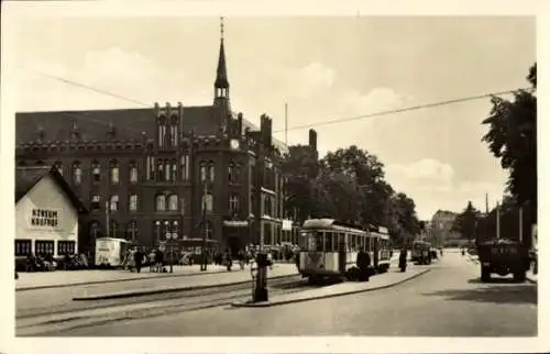 Ak Frankfurt an der Oder, Platz der Republik, Straßenbahn