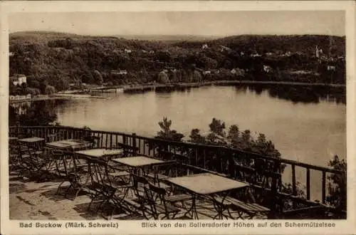 Ak Buckow in der Märkischen Schweiz, Schermützelsee von den Bollersdorfer Höhen gesehen