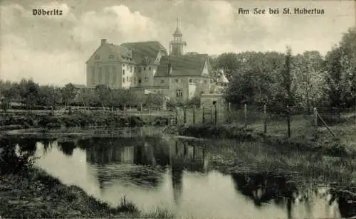 Ak Döberitz im Havelland, See bei St Hubertus