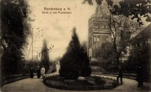 Ak Brandenburg an der Havel, Promenaden