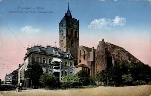 Ak Frankfurt an der Oder, Marienkirche, Große Scharrnstraße