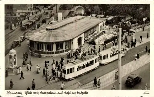 Ak Hannover in Niedersachsen, Blick vom Europahaus Cafe am Kröpcke, Straßenbahn 