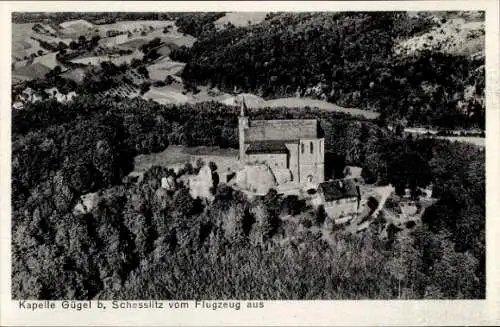 Ak Schesslitz Scheßlitz in Oberfranken, Kapelle Gügel, Fliegeraufnahme