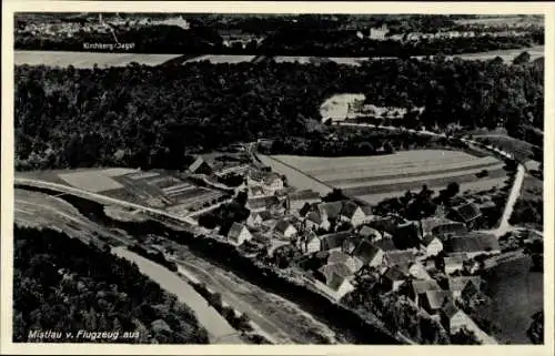 Ak Mistlau Kirchberg an der Jagst, Fliegeraufnahme