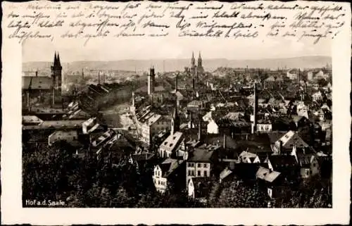 Ak Hof an der Saale Oberfranken Bayern, Gesamtansicht