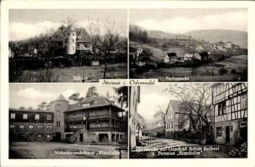 Ak Steinau Fischbachtal im Odenwald Hessen, Teilansicht, Schule, Naturfreundehaus Rimdidim