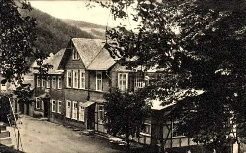 Ak Mellenbach Glasbach im Schwarzatal, Sommerfrische, Gasthof Forellenstation, Fritz Sauerbrey