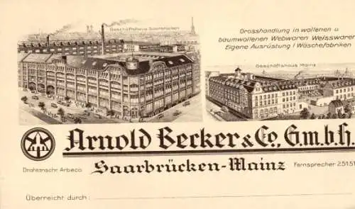 Litho Saarbrücken im Saarland, Mainz, Arnold Becker & Co. GmbH, Textilindustrie