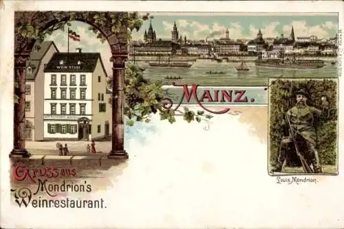 Litho Mainz am Rhein, Gesamtansicht, Mondrion's-Restaurant