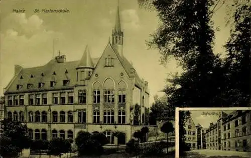 Ak Mainz am Rhein, Sankt-Marienschule, Schulhof