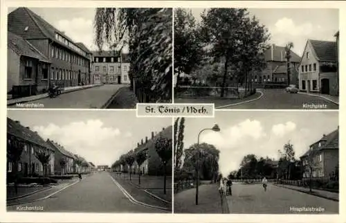 Ak Sankt Tönis Tönisvorst am Niederrhein, Kirchplatz, Hospitalstraße, Kirchenfeld, Marienheim