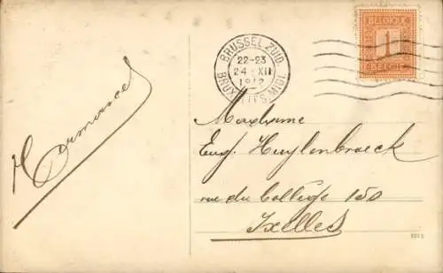 Ak Weihnachten, Weihnachtsbaum, Frau