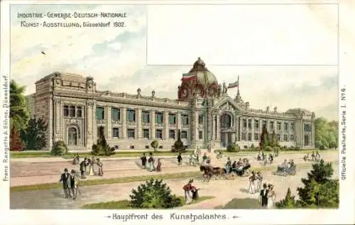 Litho Düsseldorf am Rhein, Industrie- und Gewerbeausstellung 1902, Kunstausstellung, Kunstpalast