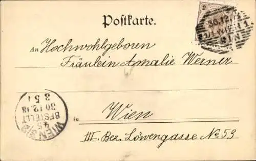 Ak Prosit Neujahr, Engel, Kirche