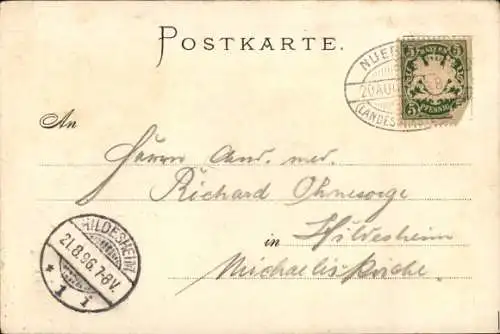 Litho Nürnberg, Bayer. Landesausstellung 1896, Münchener Bierhalle