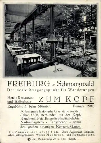 Ak Freiburg im Breisgau, Hotel Restaurant Zum Kopf