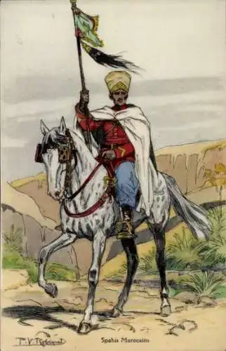 Künstler Ak Robiquet, V., Spahis Marocains