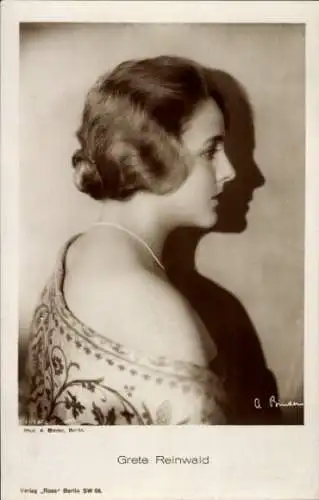 Ak Schauspielerin Grete Reinwald, Portrait, Profilansicht