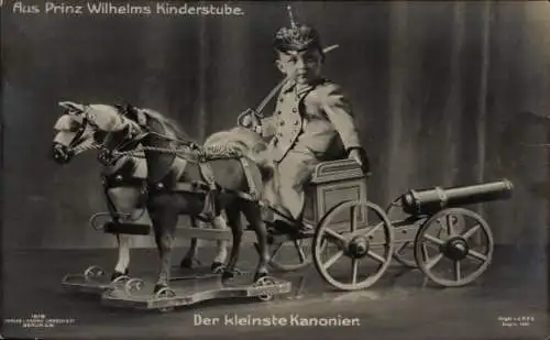 Ak Aus Prinz Wilhelms Kinderstube, der kleinste Kanonier, Gustav Liersch 1819