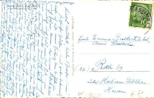 Ak Münchberg in Oberfranken Bayern, Straße, Wegweiser