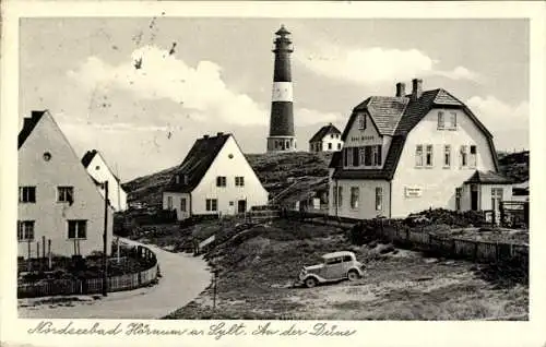 Ak Hörnum auf Sylt Nordfriesland, Düne, Häuser, Leuchtturm