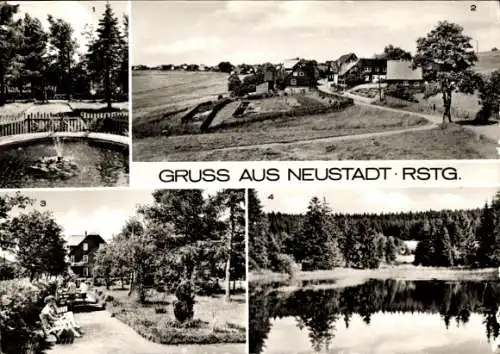 Ak Neustadt in Sachsen, Gesamtansicht, Höllteich