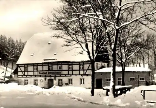 Ak Dittersbach Neuhausen im Erzgebirge, Gasthof im Winter