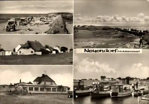 Ak Neuendorf auf der Insel Hiddensee, Hafen, Strand