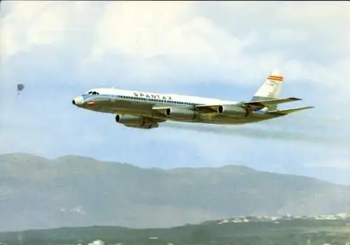 Ak Spanisches Passagierflugzeug der Spantax, Convair CV 990 A Coronado