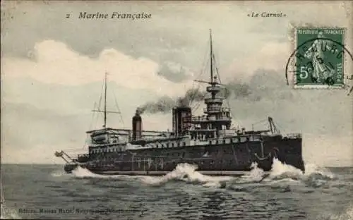 Ak Französisches Kriegsschiff, Marine Militaire Francaise, Le Carnot