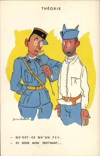 Künstler Ak Cheval, Jean, Theorie, französische Soldaten, Soldatenhumor