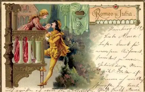 Präge Litho Romeo und Julia, Balkon