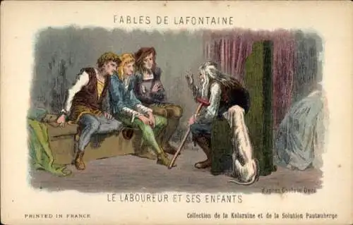 Künstler Ak Doré, Gustave, Fables de Lafontaine, Le Laboureur et ses Enfants