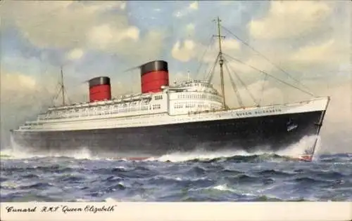 Ak RMS Queen Elizabeth, Cunard Line