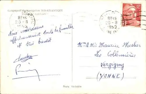 Ak Compagnie de Navigation Sud Atlantique, Paquebot Laennec, Dampfer