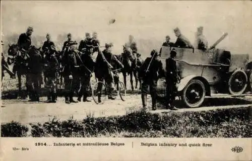 Ak Belgische Infanterie und Schnellschützen Soldaten, I WK