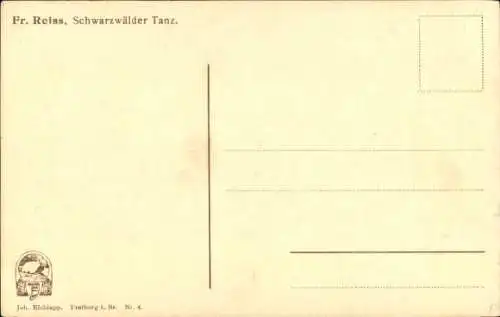 Künstler Ak Reiss, Fritz, Mann und Frau beim Tanzen, Trachten Schwarzwald