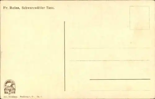 Künstler Ak Reiss, Fritz, Schwarzwälder Tanz, Volkstrachten, Paar