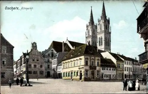 Ak Oschatz in Sachsen, Altmarkt, St. Aegidien Kirche