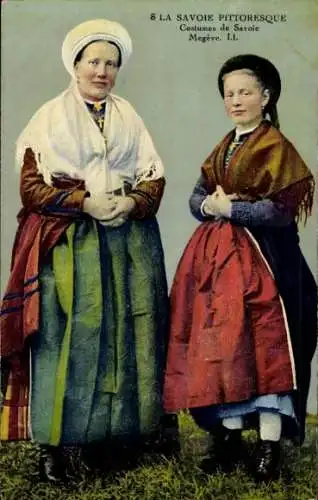 Ak Costumes de Savoie, Frauen in französischer Tracht