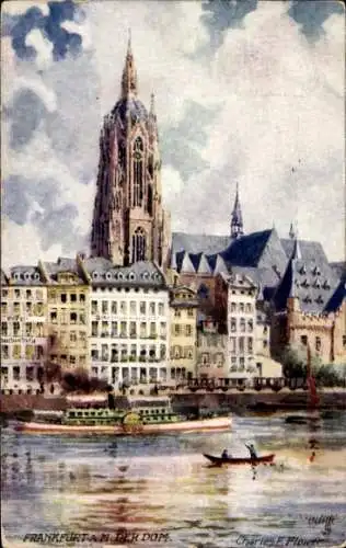 Künstler Ak Flower, Charles, Frankfurt am Main, Dom, Salondampfer, Tuck 617 B