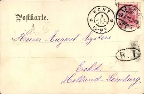 Ak Aachen, Marktplatz, Marktstände