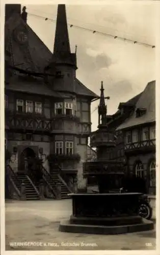 Ak Wernigerode im Harz, Gotischer Brunnnen