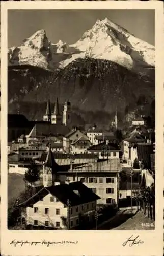 Ak Berchtesgaden in Oberbayern, Watzmann, Kirche, Türme, Panorama