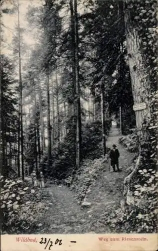 Ak Bad Wildbad im Schwarzwald, Weg zum Riesenstein