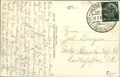 Ak Ostseebad Warnemünde Rostock, Hafeneinfahrt,