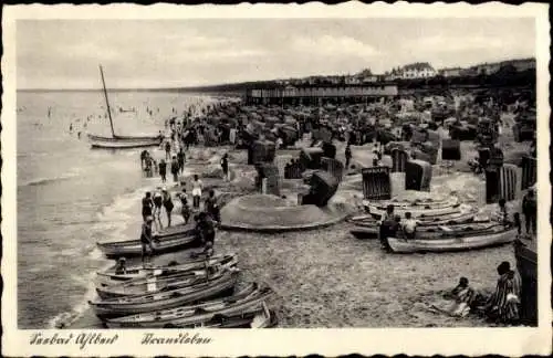 Ak Ostseebad Ahlbeck Heringsdorf auf Usedom, Strandleben, Boote