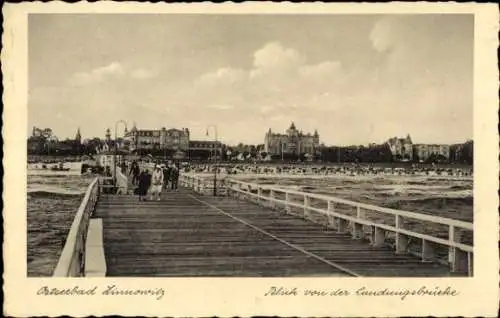 Ak Ostseebad Zinnowitz Usedom, Blick von der Landungsbrücke