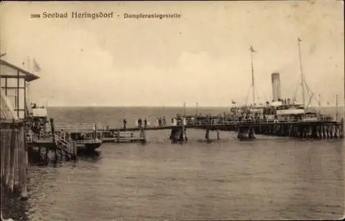 Ak Ostseebad Heringsdorf auf Usedom, Dampferanlegestelle