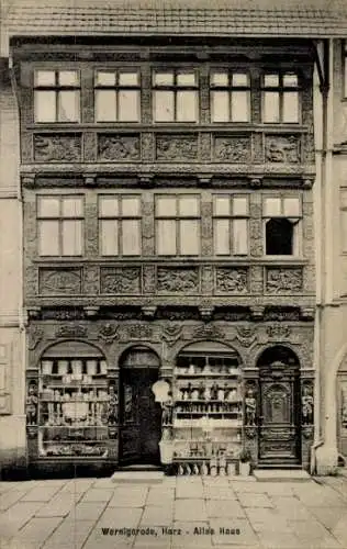 Ak Wernigerode Harz, Altes Haus, Schaufenster